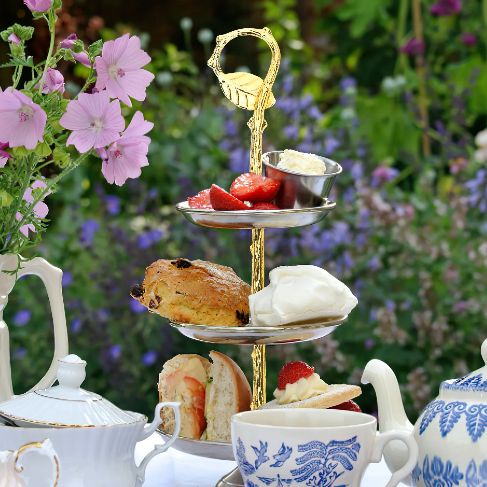 

1 комплект, фурнитура для подставки для торта, сверхмощная фурнитура для подставки для торта, элегантный дизайн листьев, декор «сделай сам», многоуровневая фурнитура для подноса