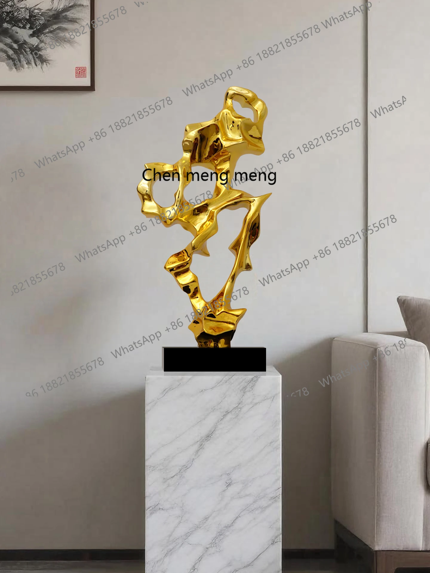 

Light luxury rockery abstract sculpture, ornament sales office living room entrance model room decoration