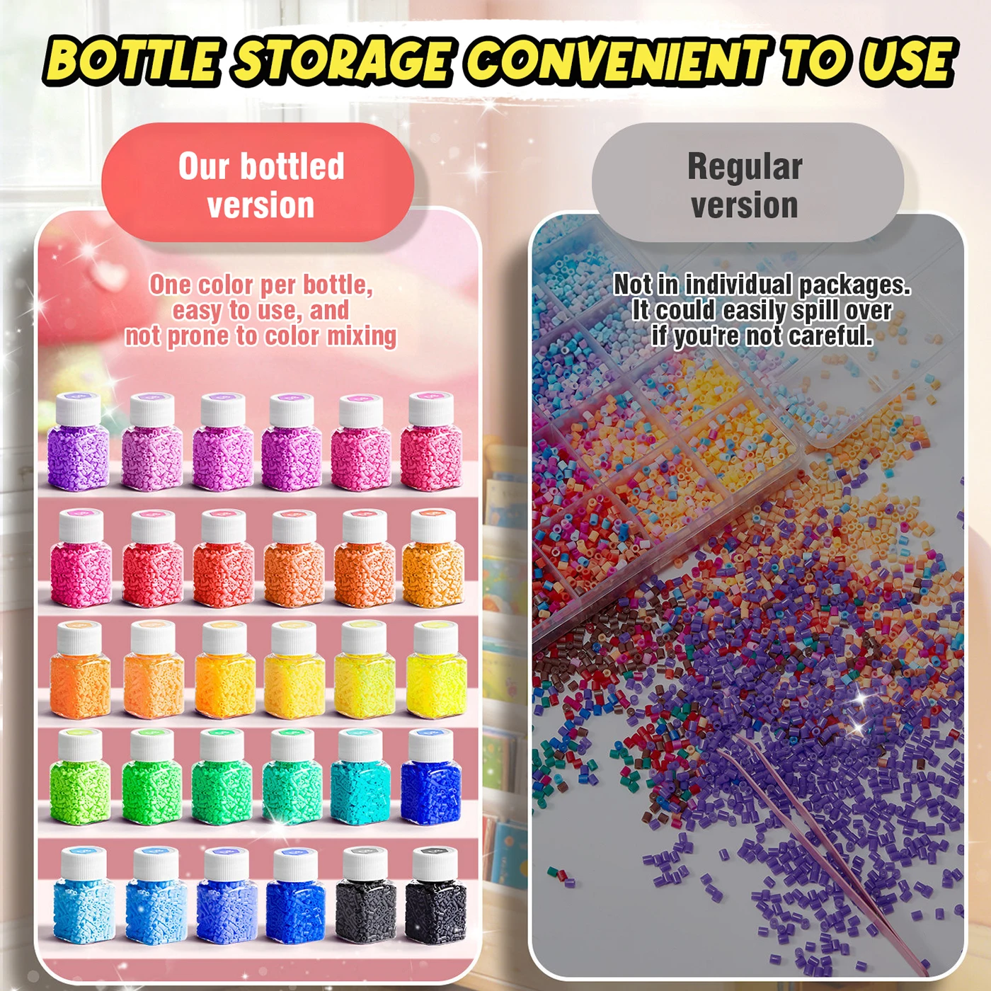 2.6mm Fuse Beads Kit Handmade DIY Puzzles Melting Iron Beads Craft Educational Toys Anti Stress Christmas Birthday Gifts Adults