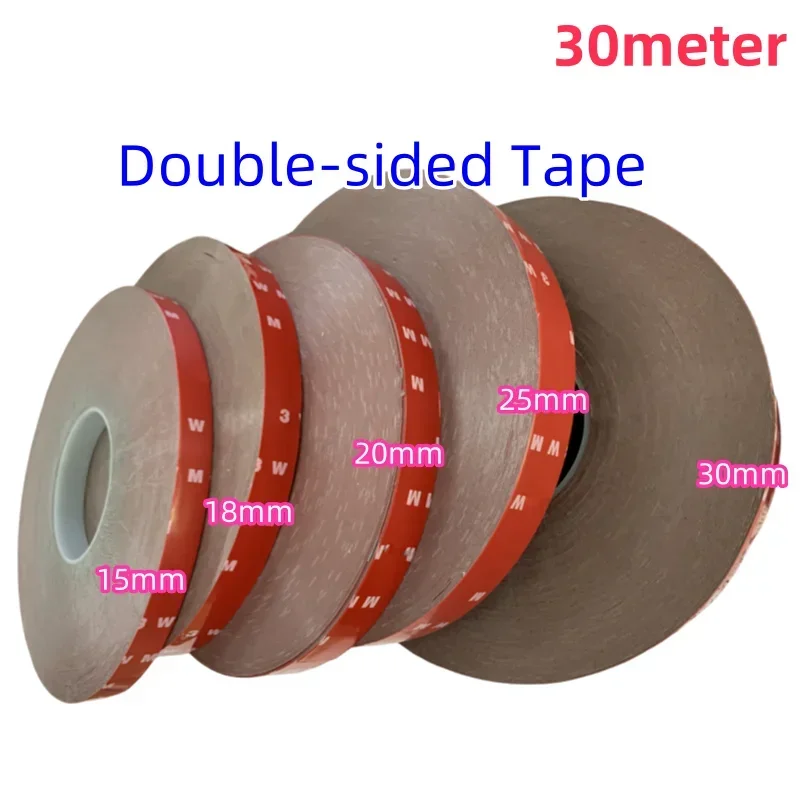 30Meter Gray Double-sided Adhesive Tape15/18/20/25/30mm Double-Sided Thickening Acrylic Fixed Foam Tape Strong Super Sticky Film