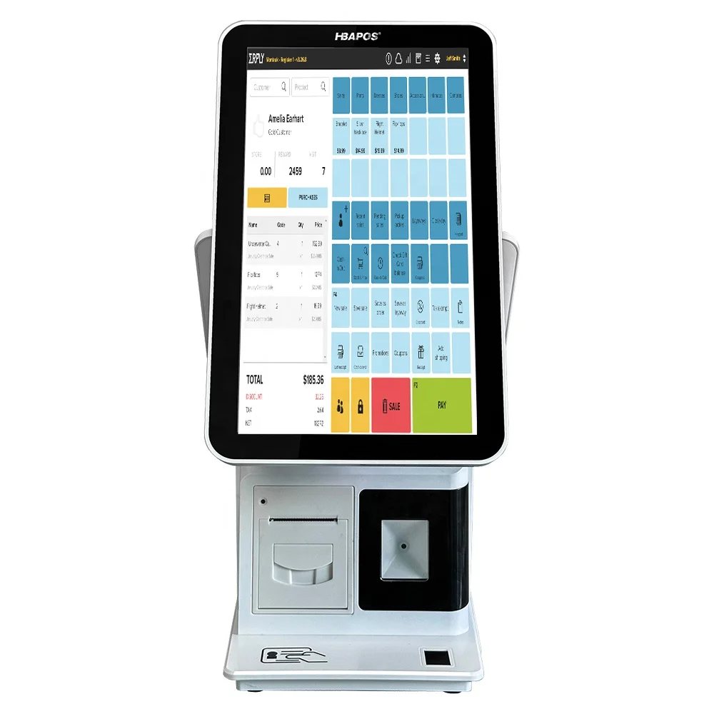 

ATV&UTVHBAPOS GM70 Touch Screen Cash Register Machine with Printer, All-in-One POS Cashier Machine for EPOS System