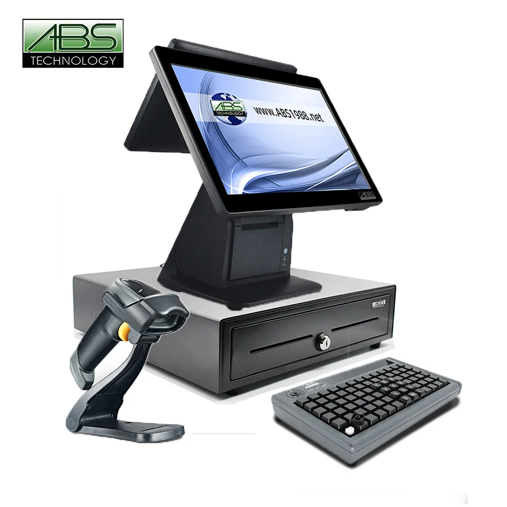ATV&UTVHigh Quality Best Selling Portfolio Black Pos System with J1900 and Scan Code Cashier Combination