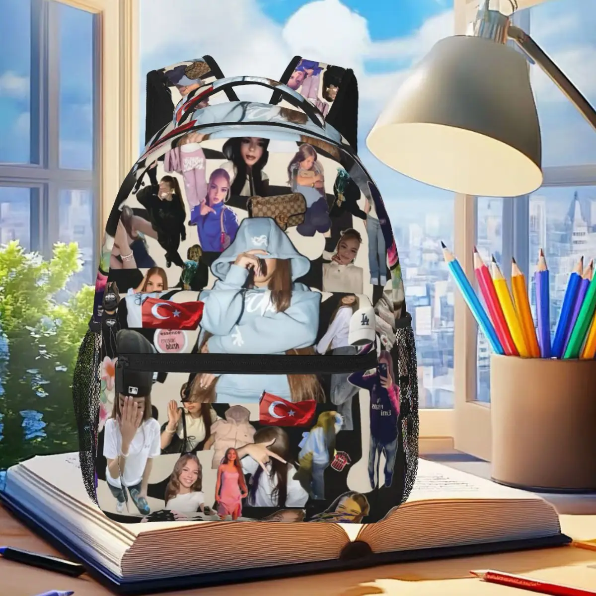 Zahide Merch Graphic Print Backpack Student Boys Girls BookBag Kids School Bag Computer Shoulder Bags for Men Women
