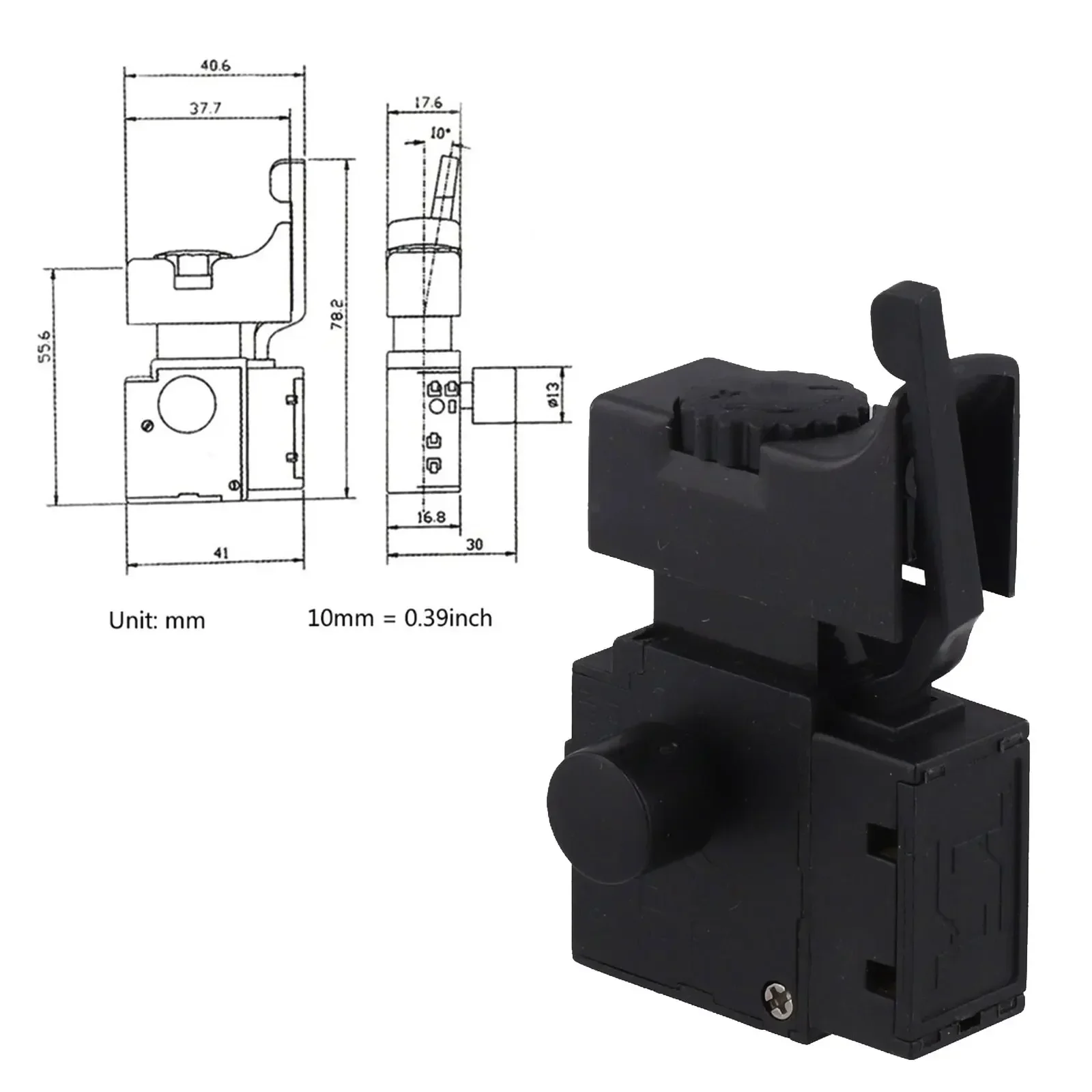 6A 250V Electric Drill Speed Control Trigger Switch With Lock On Function For Use In Electric Power Tools Type