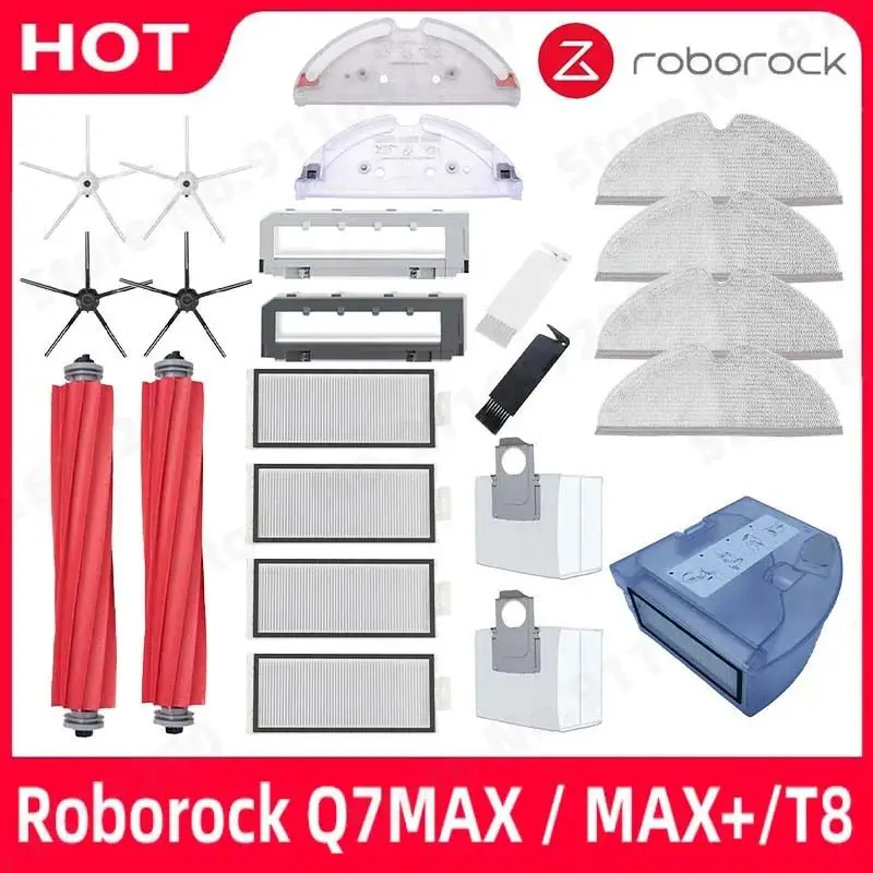 Roborock Q7 Max + Q7 Plus Q7 Max Plus T8 główna szczotka z boku Hepa filtr Mop wspornik zbiornik na wodę odkurzacz odkurzacz akcesoria