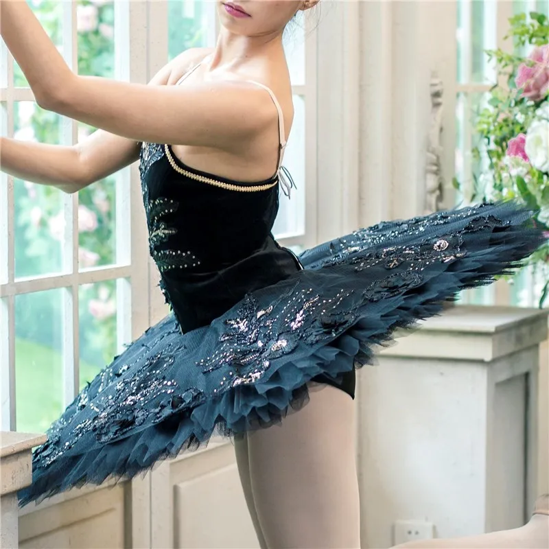 New Coming Custom Size Women Ballet Performance Competition Wear Black Professional Tutu