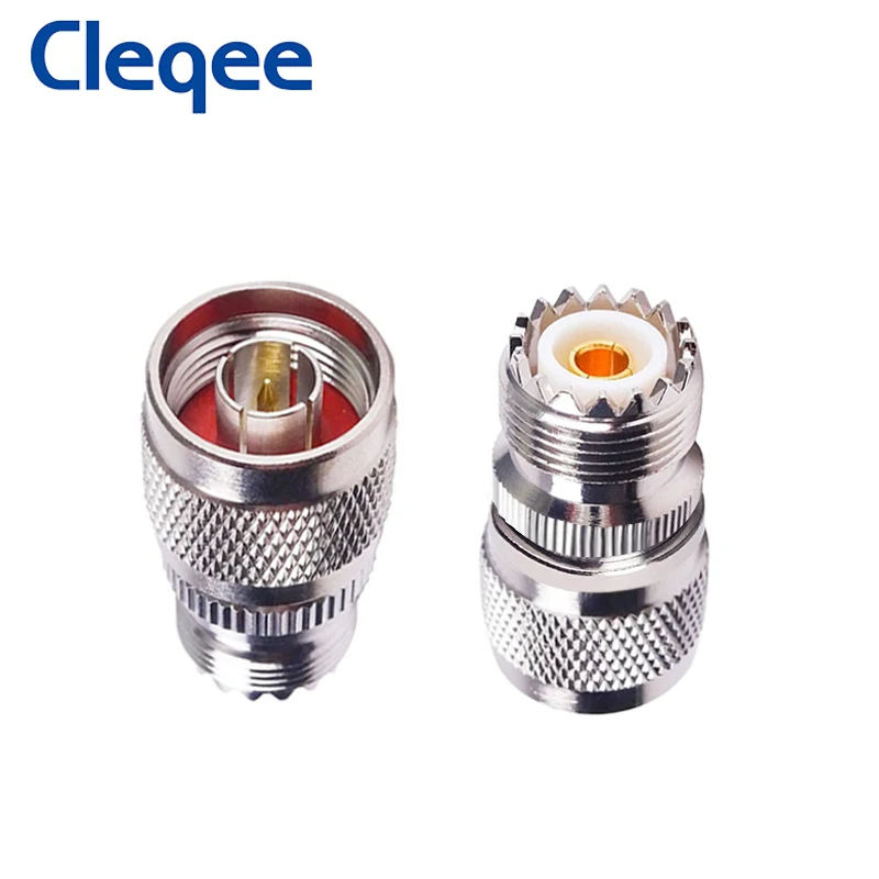 Cleqee 1pcs UHF SO239 PL259 수 암-N 유형 수 암 커넥터 RF 동축 동축 어댑터