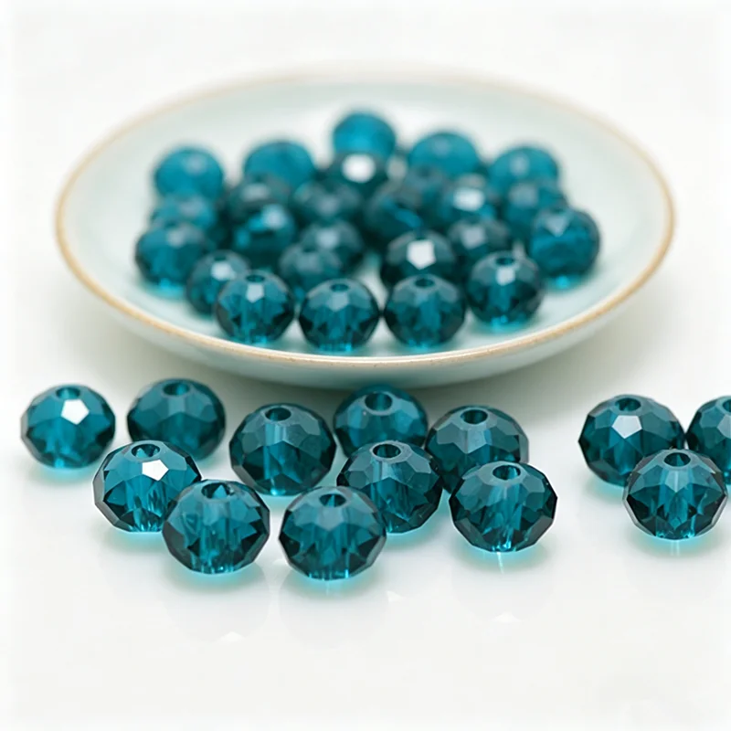 Peacock Blue 2mm 4mm 6mm  8mm 10mm 12mm Rondelle Glass Crystal Beads DIY Jewelry Accessories Loose beads