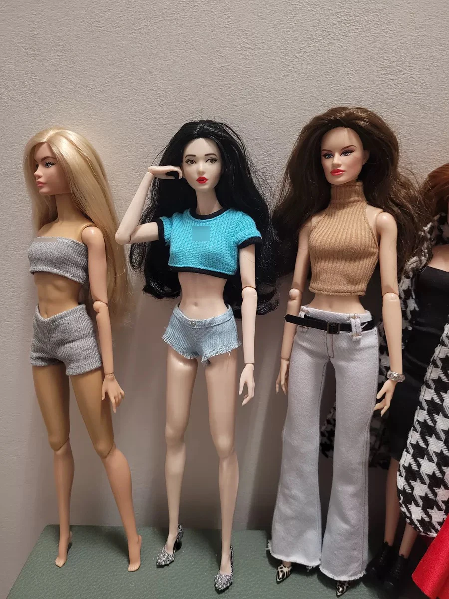 30cm Doll Clothing Accessories Spice Girls Y2K Fashion Simple Short Knitted Top For 1/6 Supermodel Doll Daily Wear DIY Dress Up