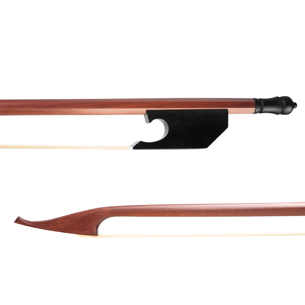 Baroque Fiddle Bow 4/4 Size Violin Bow Round Stick Arch Ebony Frog White Horsehair Well Balanced Musical Instrument Accessories