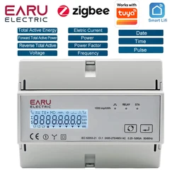 Tuya WiFi ZigBee Three Phase Two-way Bidirectional Energy KWh Meter Monitor Wattmeter Support Modbus RTU 3*85/190V or 230/400VAC