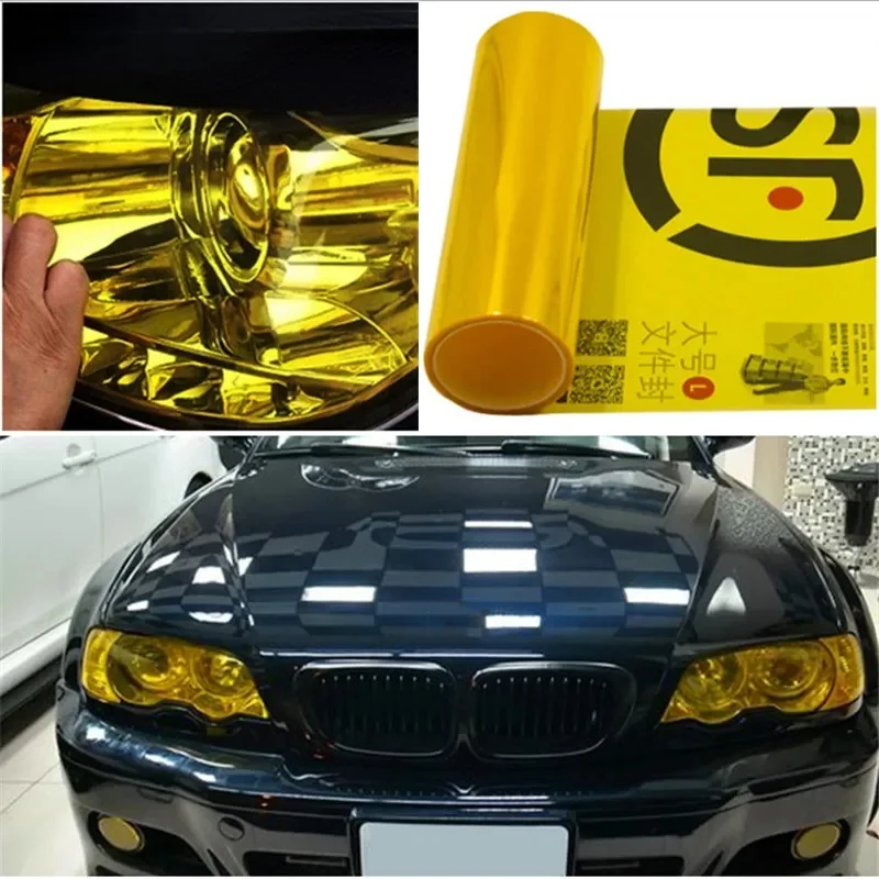 Yellow Auto Car Light Headlight Taillight Tint Styling Waterproof Vinyl Film Sticker Easy Stick Motorcycle Whole Car Decoration