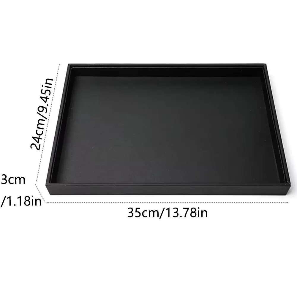 Stackable Jewelry Display Tray Black Multi Compartments Bracelets Storage Organizer Waterproof Anti-slip Jewelry Drawer Inserts