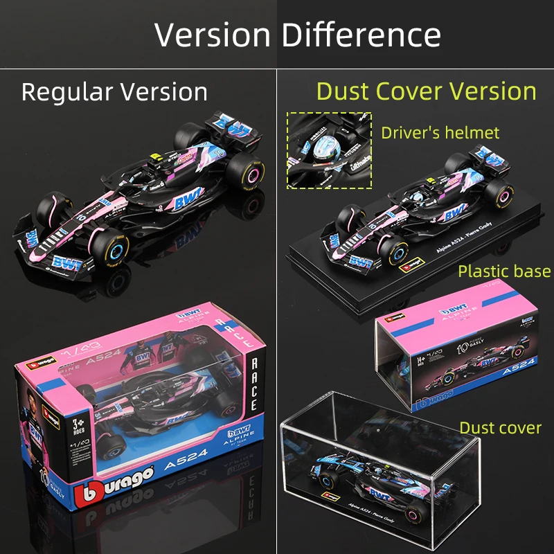 Bburago 1:43 BWT جبال الألب 2025 A525 F1 صيغة سباق السيارات محاكاة ثابتة دييكاست سبيكة نموذج 10 # غازي 43 # كولابينتو #3