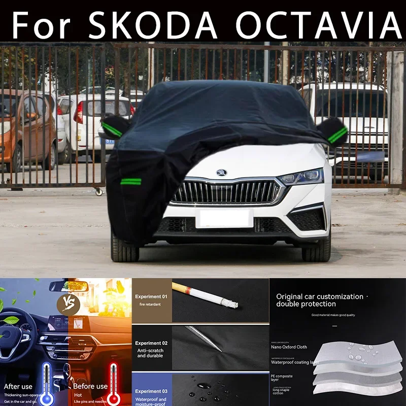 

For SKODA OCTAVIA Outdoor Protection Full Car Covers Snow Cover Sunshade Waterproof Dustproof Exterior Car accessories