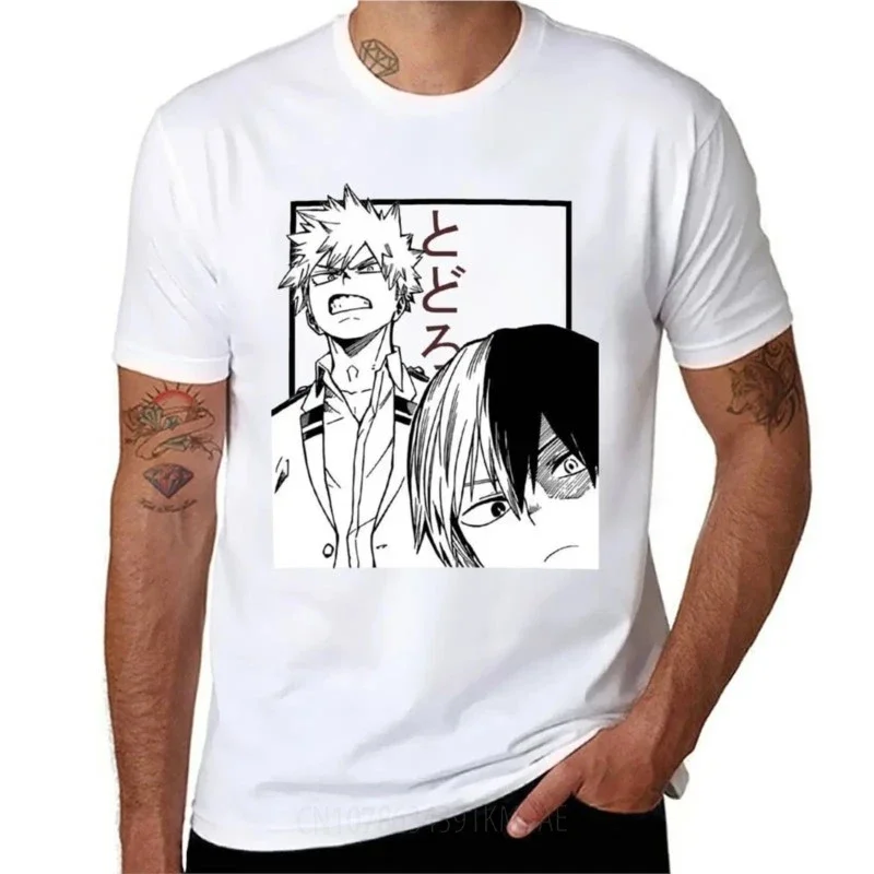 todoroki and katsuki bakugou T-Shirt oversizeds customs design your own anime men clothings