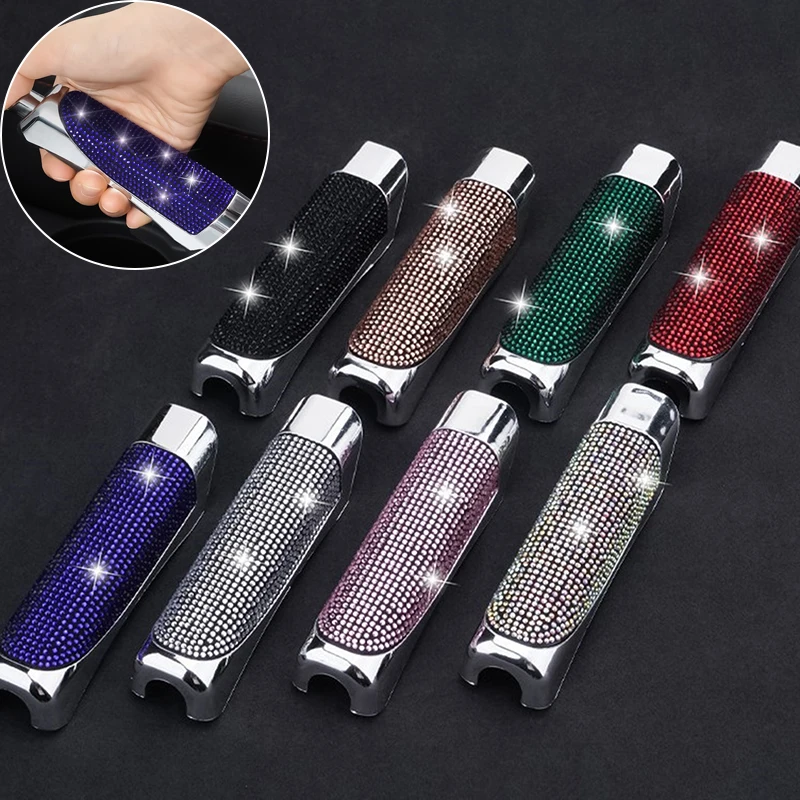 Universal Crystal Car Handbrake Covers Anti-slip Auto Gear Shift Collars Diamond Car Bling Accessories Interior 1PCS