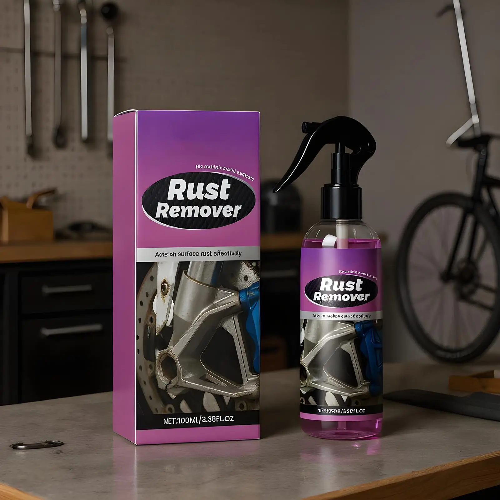 1pc Metal Rust Remover 100ml Rust Remover Spray Brake Iron Powder Converter For Car Automotive Wheel Chassis Marine Industrial