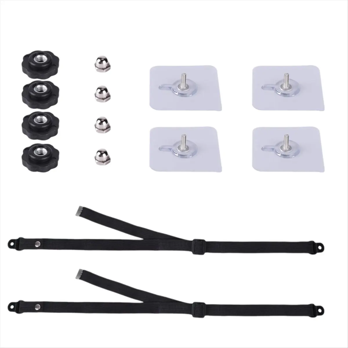 KSOL 2 Pack Adjustable TV Safety Straps, No-Drill Adhesive TV Anchors for Baby Proofing, Premium TV Furniture Anti Tip Straps