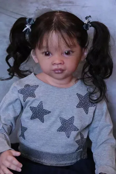 Muñeca Bebé Reborn Personalizada EGO de 32 Pulgadas, Muñeca Meili Ya Terminada con Cabello Injertado a Mano, Regalo de Navidad