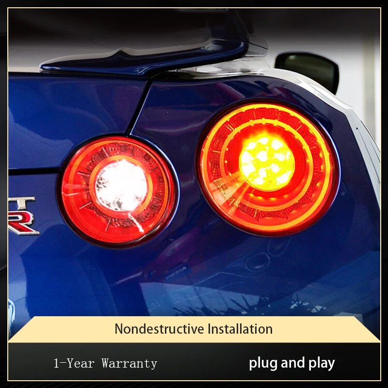 2 PCS Lamps For Nissan GTR 2008-2023 Tail Light DRL Brake Lamp Turn Signal Modified LED Taillight Plug And Play Car Accessories