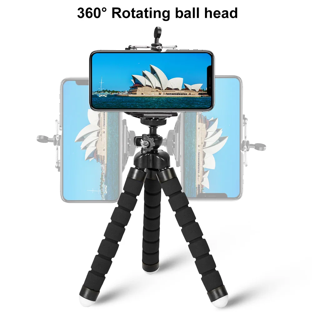 Selens Tripod Flexible Sponge Octopus Adjustable Mini Camera Tripod For Phone Holder Clip Stand For IPhone Xiaomi Huawei Ipad