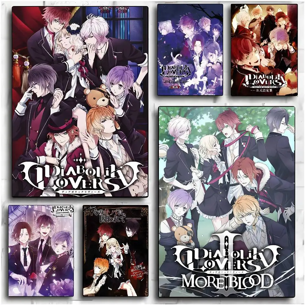 Anime D-Diabolik L-Lovers Movie Poster No drilling required leaves no marks Self-adhesive stickers can be applied to any surface