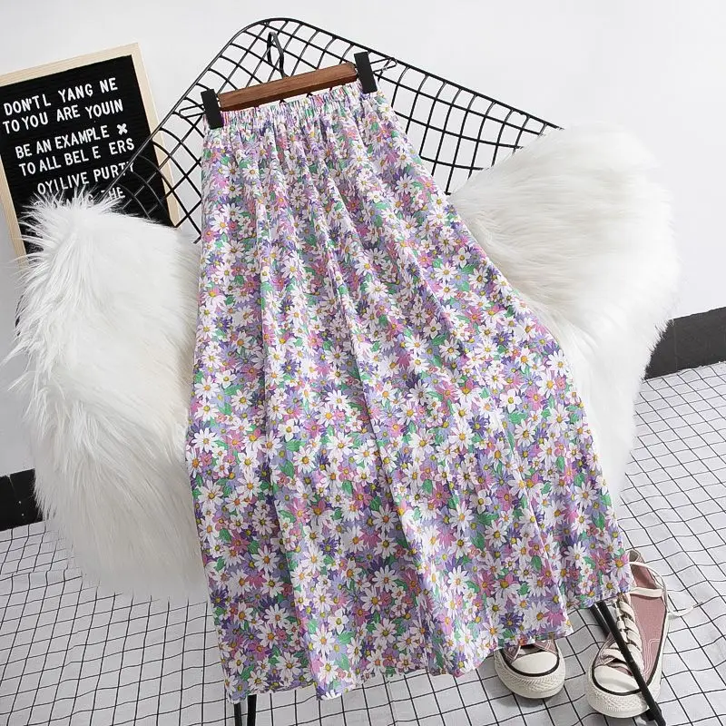 Leisure Dress for Women in Summer and Spring New Outerwear for Loose Fitting Casual Street Wear Chiffon Women's Half Skirt P806