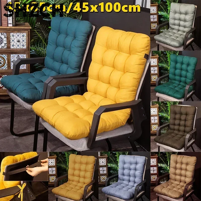 Thick Rocking Chair Cushion Outdoor Garden Chair Cushion Non-Slip High-Backed Patio Chair Pads Washable Sun Loung/er Cushion