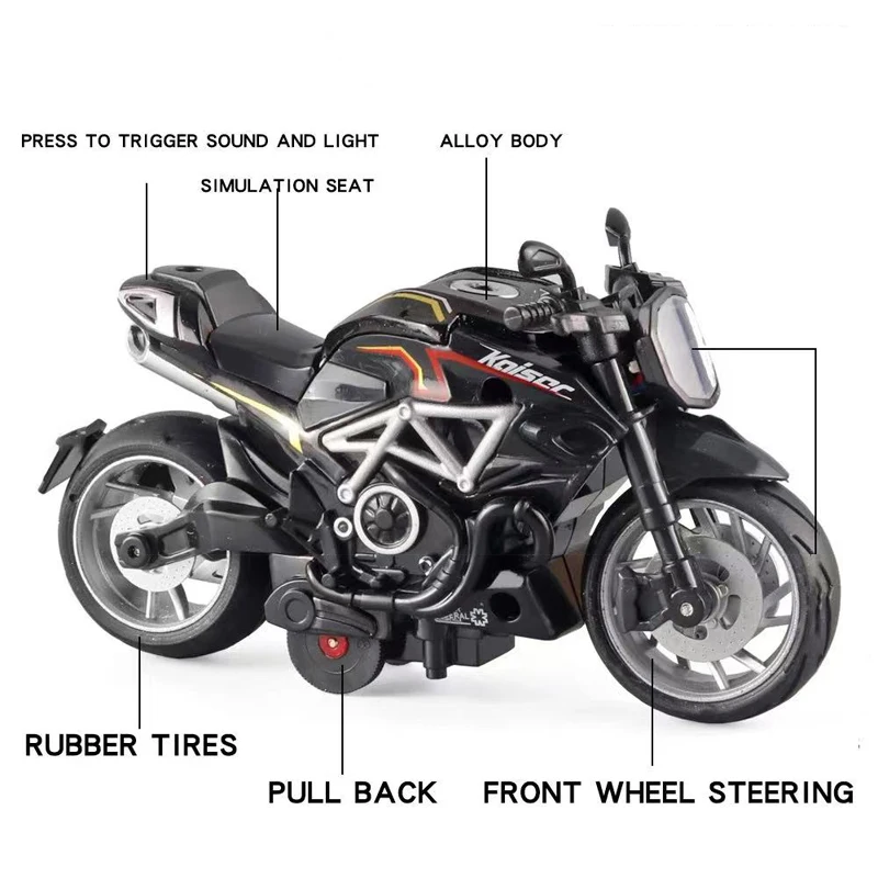 1:12 سبيكة ضوء الشارع نموذج دراجة نارية مصغرة دييكاست على الطرق الوعرة دراجة نارية محاكاة سيارة لعبة لصبي هدية #4
