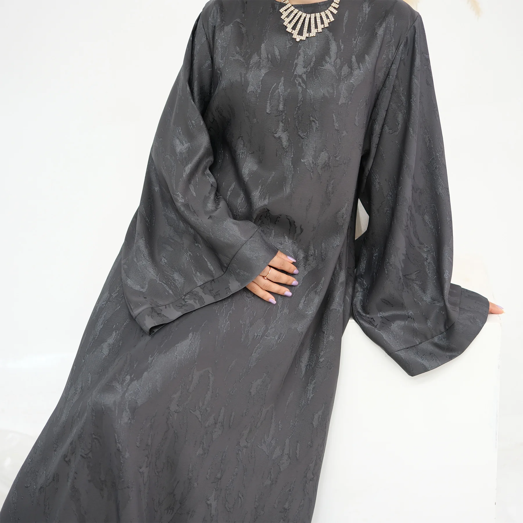 

Мусульманское платье Ид Мубарак Дубай, полная длина, с длинными рукавами, карманами Абая, Турция, мусульманский Рамадан, исламский халат, Musulmane Femme Vestidos