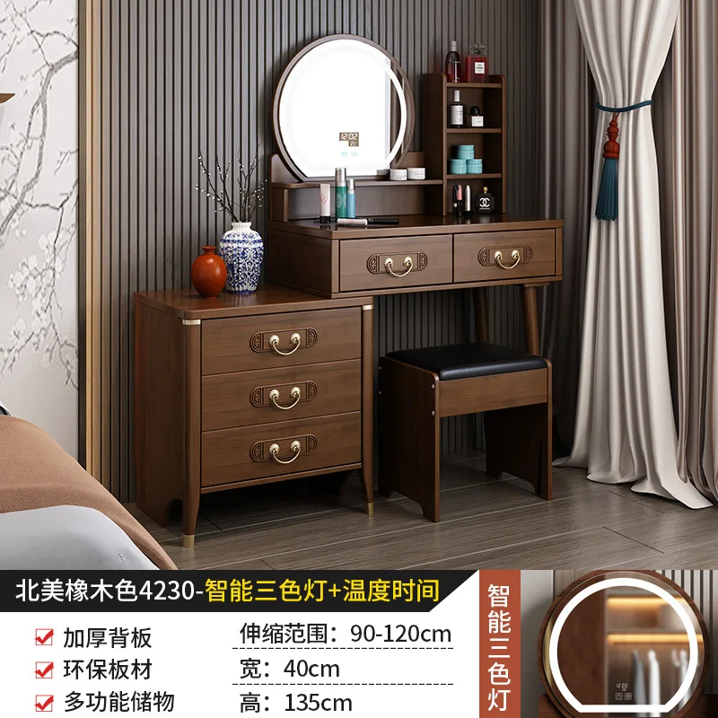 Factory Direct 2026 Top Nuevo estilo chino, apartamento pequeño, dormitorio, mesa de maquillaje, escritorio, almacenamiento inte