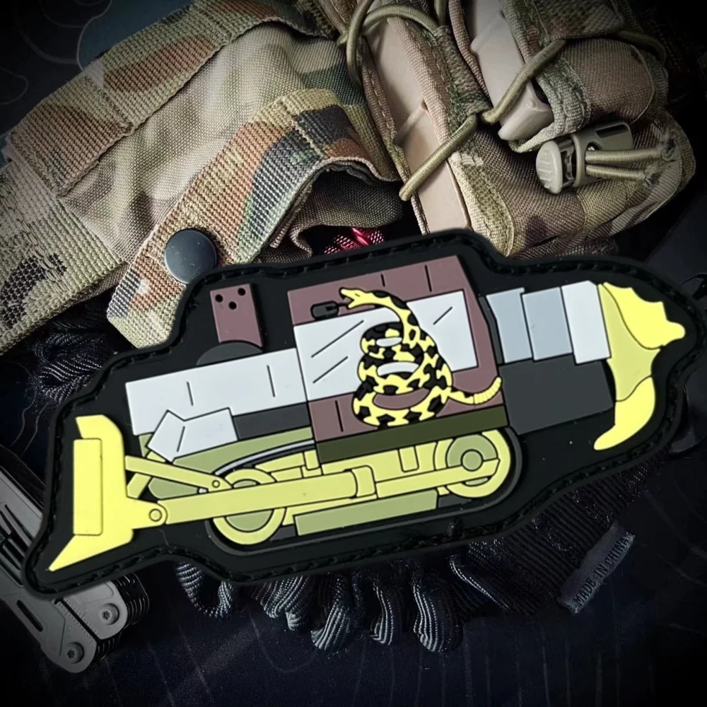 

Killdozer Gadsden Tactical Patch on Clothes PVC Hook&Loop Emblem Military Morale Badge Armband Backpack Stickers