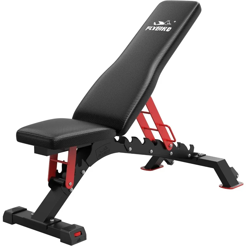 FLYBIRD-Banco de pesas para entrenamiento de fuerza, Banco de peso ajustable de alta resistencia, 1200LBS