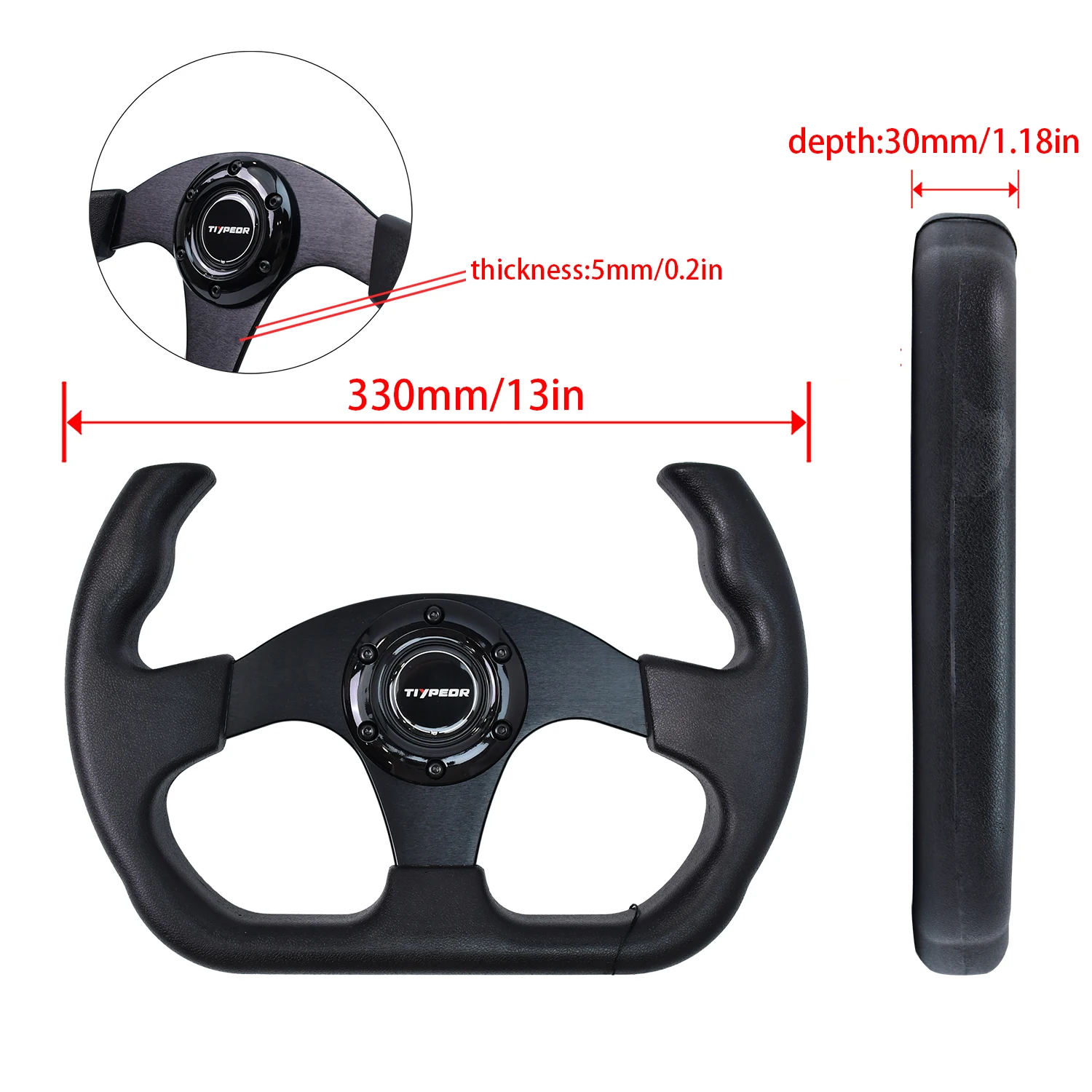 Universal 330mm PU Car Steering Wheel with Multiple Color Durable Comfort Grip Wheel for Vehicle