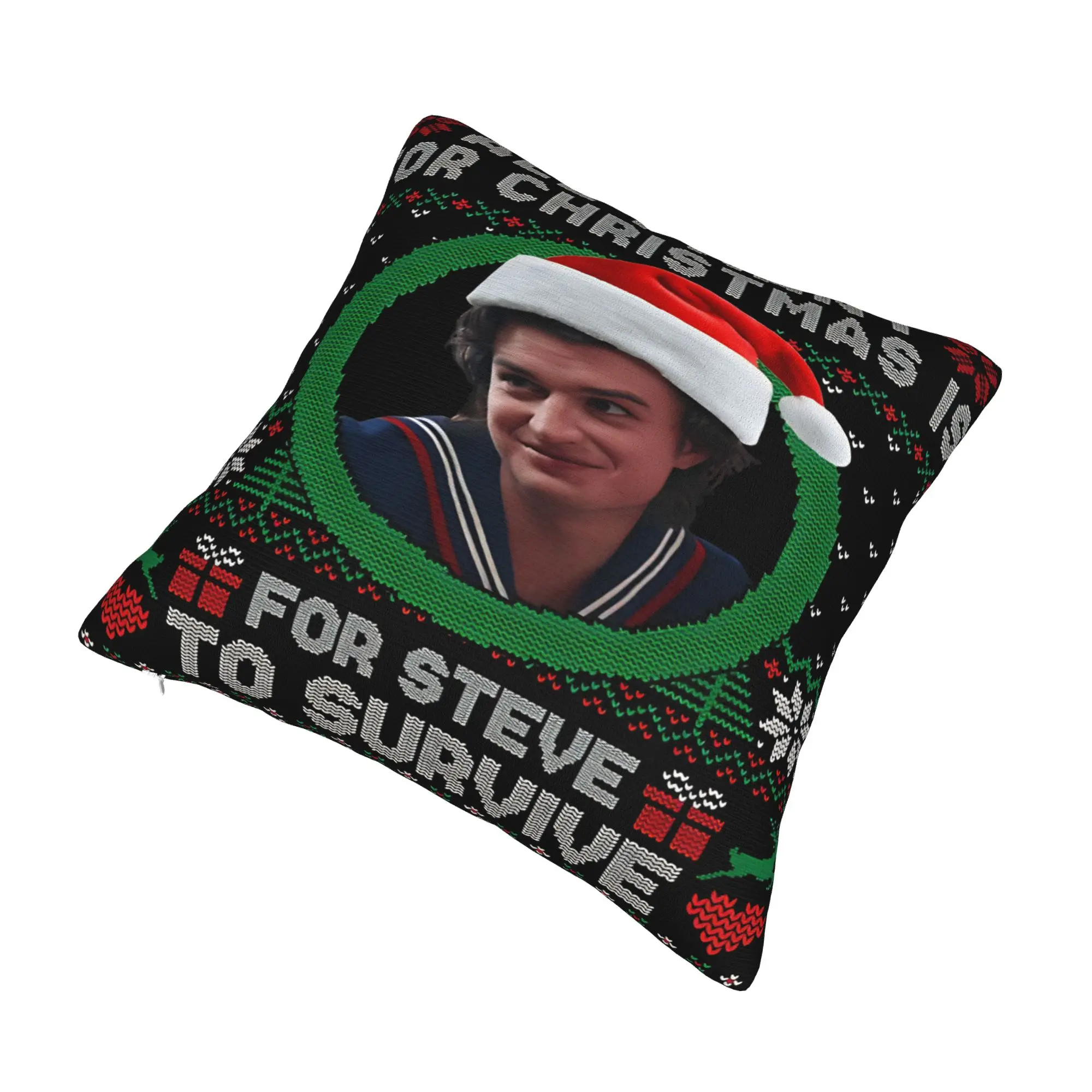 ديكور المنزل كل ما أريده لعيد الميلاد هو ستيف هارينجتون أكياس الوسائد الملحقات غطاء وسادة مربع متعدد الحجم