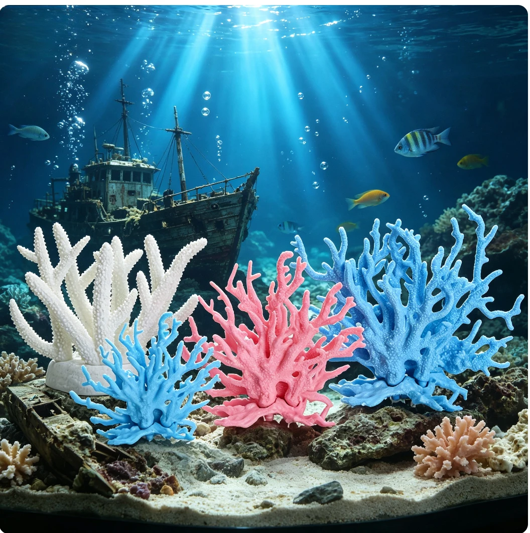 Fish Tank, Aquarium, Landscape Beautification, Coral Branches, Rockery, Shell Simulation, Water Tank Decoration, Sea View
