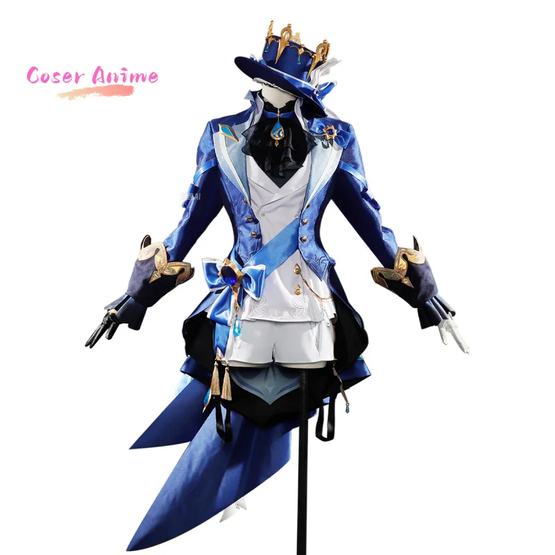 게임 Genshin Impact Furina 코스프레 의상 유니폼 할로윈 파티 여성용 남성용 카니발 소품