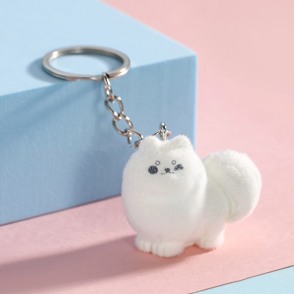 الكرتون ثلاثية الأبعاد يتدفقون الكذب الكلب المفاتيح لطيف الاستلقاء جرو الحيوان كيرينغ قلادة DIY بها بنفسك ظهره السحر حقيبة السيارة ديكور لعبة الهدايا