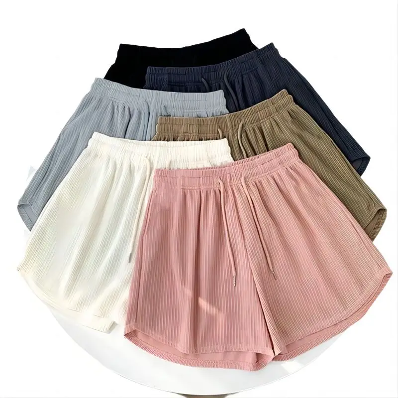 Summer Women's Yoga Shorts Mid Waist Casual Loose Straight Leg Shorts Women's Fashionable Lightweight Breathable Wide Leg Sports
