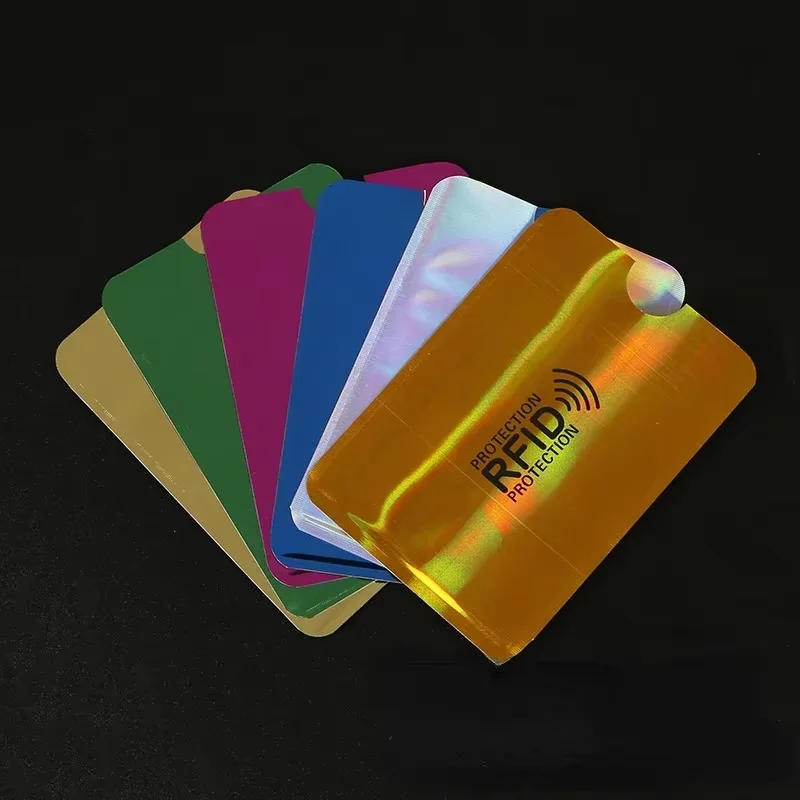 RFID Blocking Card Sleeves Anti-Skimming Shield Protector for Credit Cards NFC Passport ID Secure Aluminum Foil Wallet Insert
