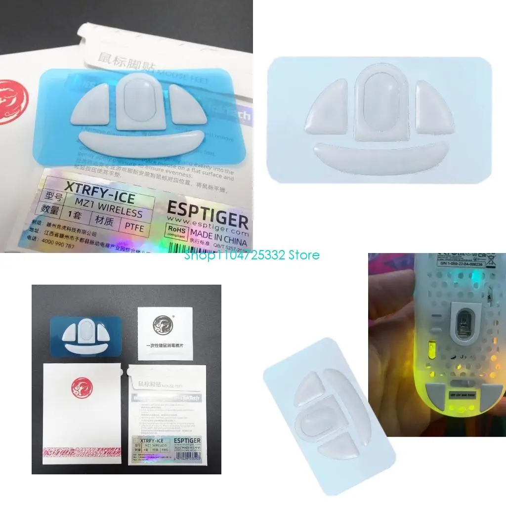 

P5EA Esports ICE Mouse Skates Feet for Xtrfy MZ1 Wireless Mouse Glides Curved Rounded Edges White- 1 Pack