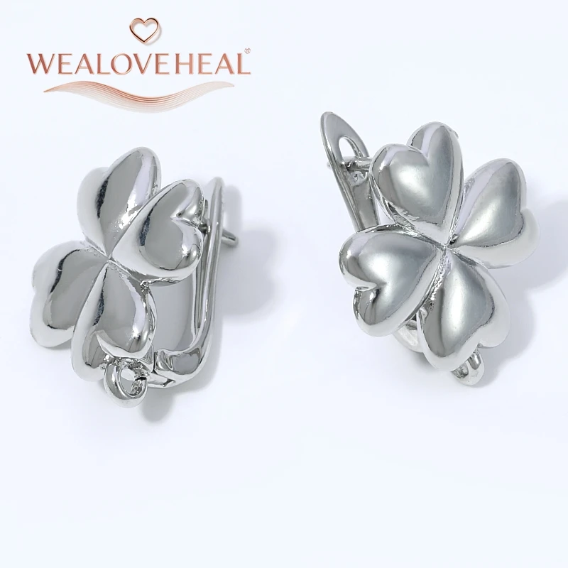 schmuckherstellung zubehör, 18K Vergoldete Messing-Ohrringhaken mit 4 Herzen und Blumen, Glücksbringende Herzförmige Ohrhaken für DIY Schmuckherstellung – Detail 19