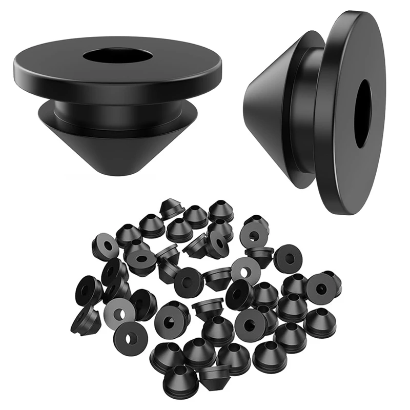 HOT! 50 Pack Cable Protection Rubber Grommets, 1/8 Inch 5/32 Inch 3/16 Inch Metal Cable Protection Post Cable