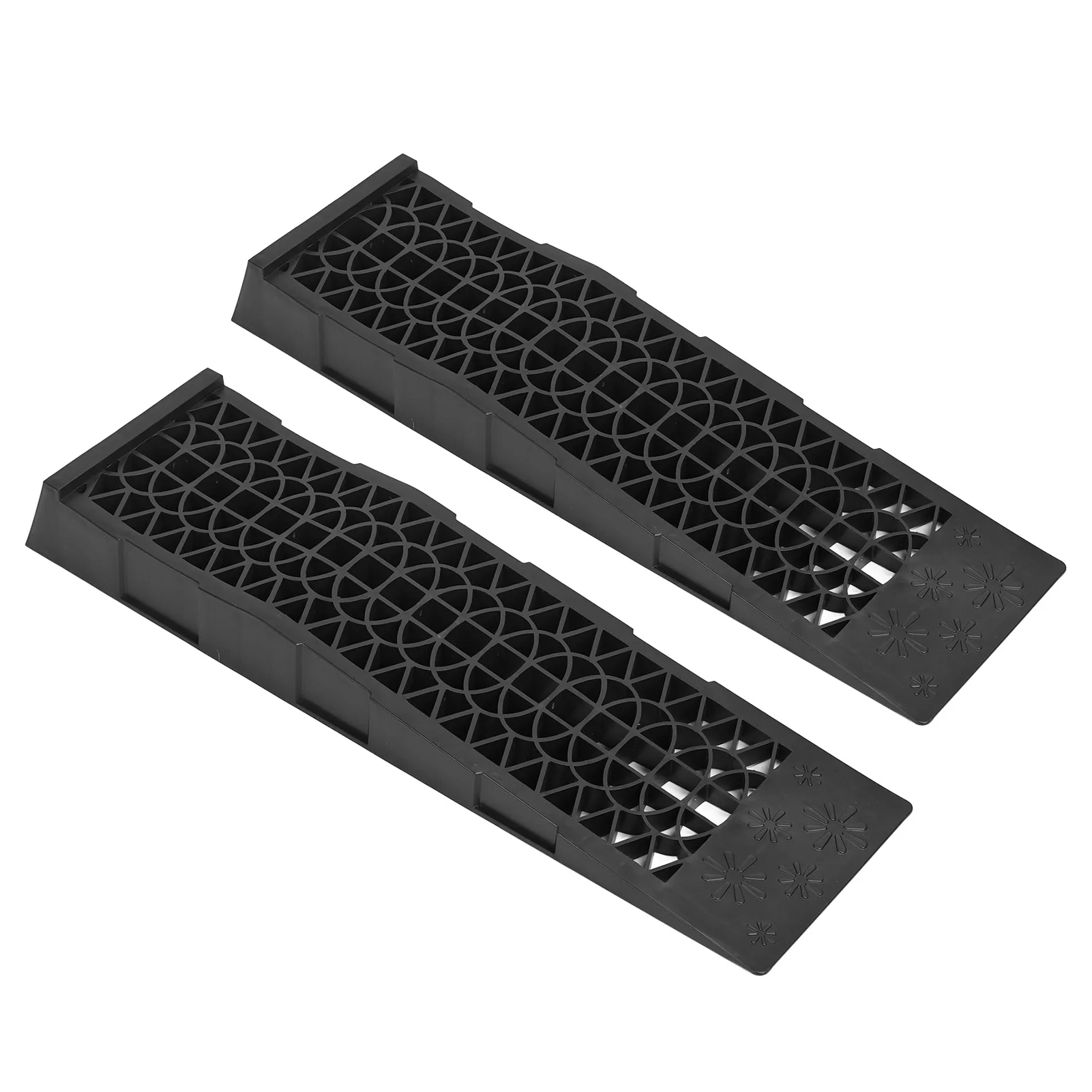 4 400lbs Capacity Low  Car Ramps Plastic Automotive Ramp for Oil Change Maintenance Black Heavy Duty Vehicle Ramps