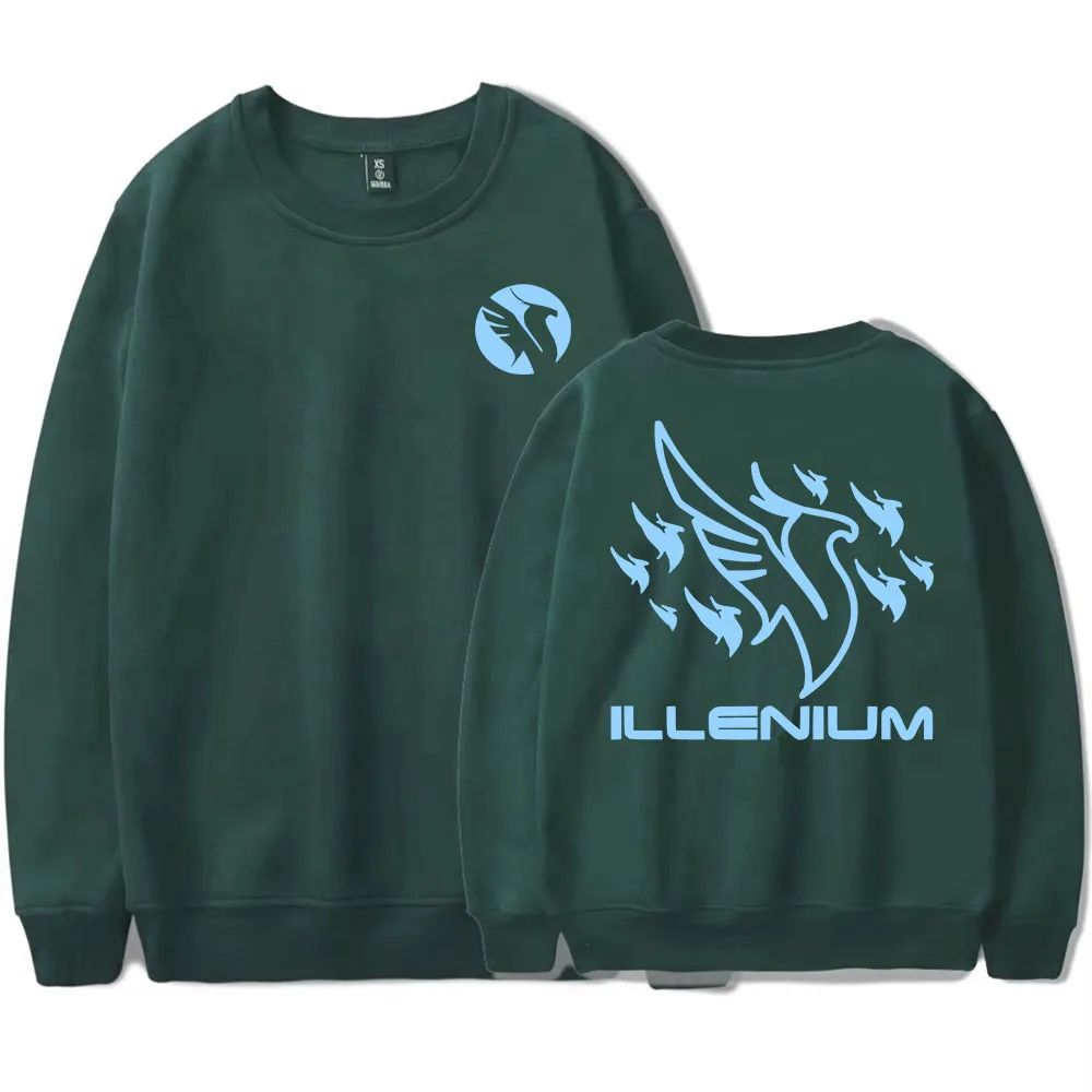 ILLENIUM فينيكس CREWNECK البلوز طويلة الأكمام الشتاء الخريف الذكور البلوفرات للجنسين الشارع الشهير المتضخم الجرافيك طباعة الملابس