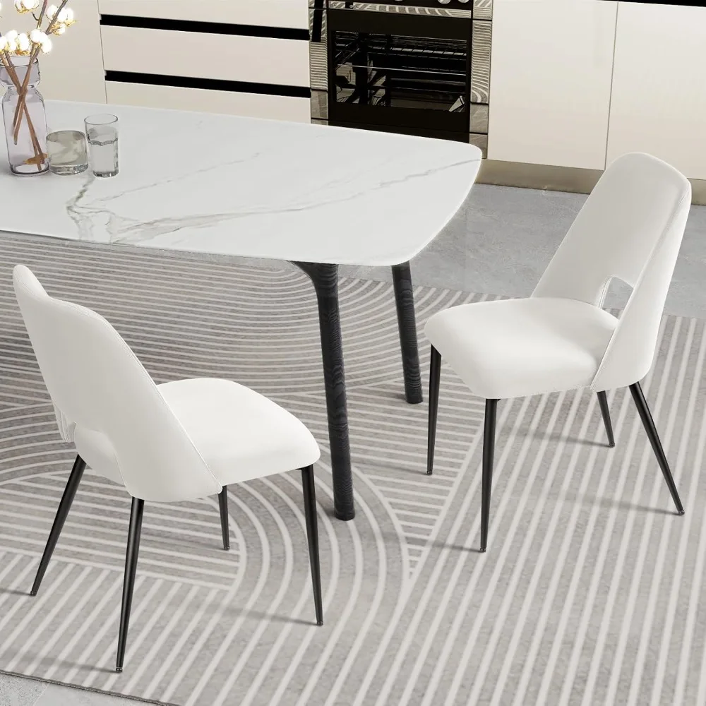 

Modern Dining Chairs Set of 2, Kitchen & Dining Room Chairs with Thick Cushion, Comfortable Velvet Upholstered Dining Chairs