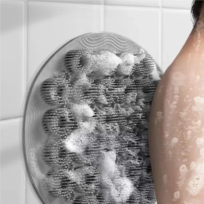 

Exfoliating Shower Massage Scraper Bathroom Non-slip Bath Mat Back Massage Brush Silicone Foot Wash Body Cleaning Bathing Tool