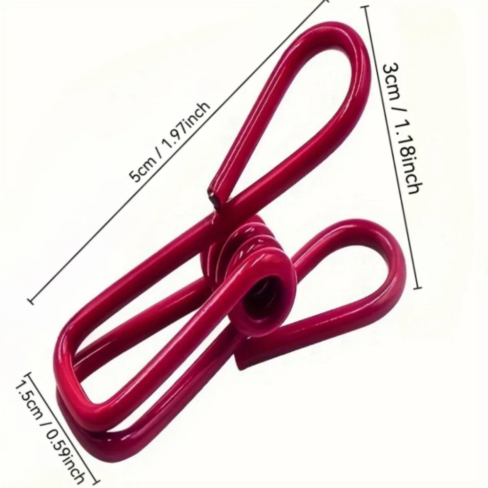 20PCS Coated Multi-Functional Food Bag Clips Heavy Duty Stainless Steel Clothes Clips Mixed Colors