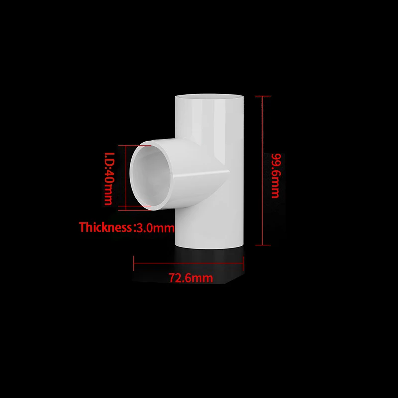 1–20 Stück, 20–40 mm, weißes PVC-Wasserrohr-T-Stück, gleicher Durchmesser, Verbindungsstücke, Wasserversorgungsrohre, Kunststoff-Abflussrohre – Detail 9